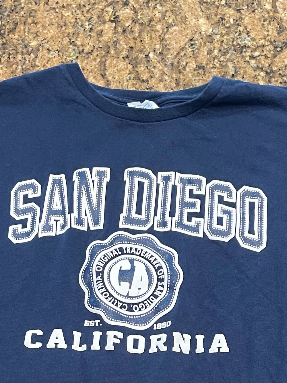 San Diego California Navy Short Sleeve Graphic Tee